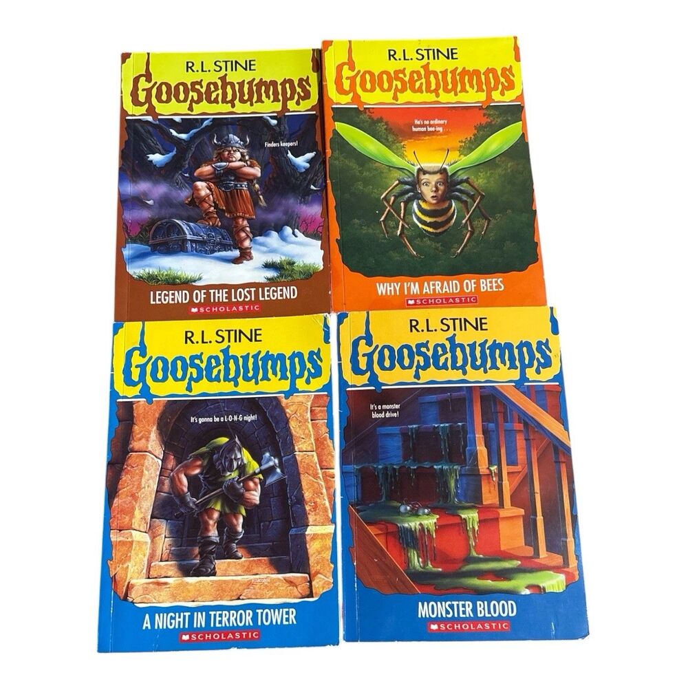 Goosebumps R.L. Stine Paperback Books Lot Of 4 Monster Blood Lost Legend Terror